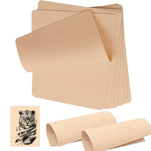Yuelong 10Pcs Tattoo Practice Skins Double-Sided Fake Skin for Tattooing & Microblading | Reusable Blank Tattoo Skin Pad, Beginner-Friendly, Studio-Grade Training Supplies - Image 1