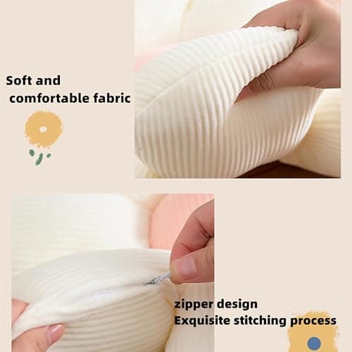 Vdoioe Flower Pillow,15.75" Daisy Pillow White Decorative Pillows | Throw Pillows,Short Plush,PP Cotton Filling,Flower Shaped,Seating Cushion,for Sofa Couch Bed,Spring Cute Home Decor thumbnail 7
