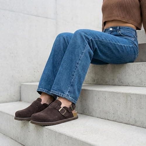 CUSHIONAIRE Brooklyn Genuine Suede Slingback Clogs for Women with Buckle thumbnail 3
