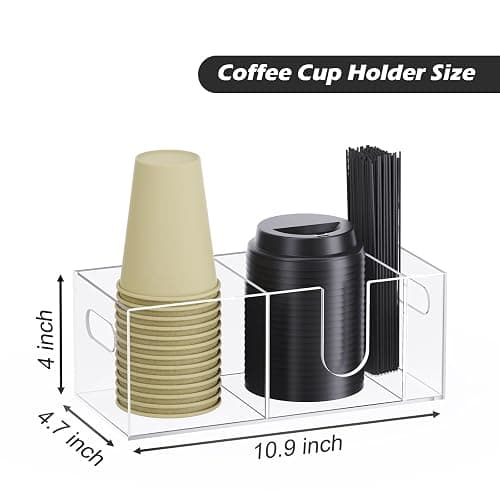 KZLCAKK Acrylic Coffee Cup Holder for Countertop, Coffee Bar Accessories and Organizer - Coffe Station Organizer for Cup Lid Stirrers Pod thumbnail 3
