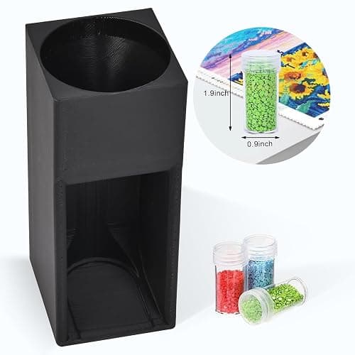 Diamond Painting Organizer - Portable Drill Funnel for Round Containers - Black thumbnail 7