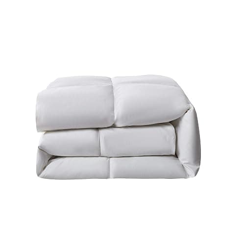 Serta Goose Feather Down Fiber Cotton Comforter Queen Size - 100% Cotton Duvet Insert - Hotel Luxury Hypoallergenic Bedding Comforter All Season Medium Warmth 90 x 90 Inch White thumbnail 11