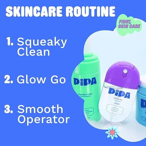 Pipa Skincare Start Young Bundle Gift Set | 3-Step Back To School Skin Care Routine for Tweens | Alcohol-Free & Safe | Includes Foam Face Cleanser, Face Moisturizer & Facial Mist thumbnail 2