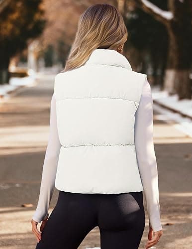 MEROKEETY Puffer Vest Women 2025 Fall Winter Sleeveless Jackets Lightweight Warm Stand Collar Quilted Zip Up Coat thumbnail 4