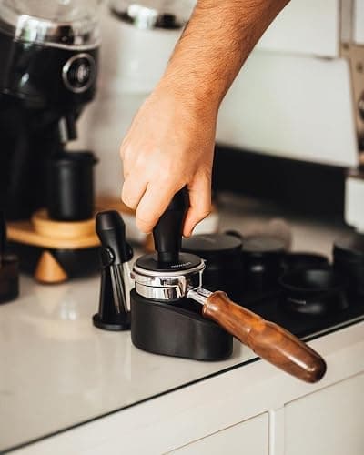 Normcore Portafilter Holder, Portafilter Tamping Station, 304 Stainless Steel With Silicon Espresso Holder Tamper Stand Fits 58mm Espresso Machines Portafilters, Black thumbnail 2