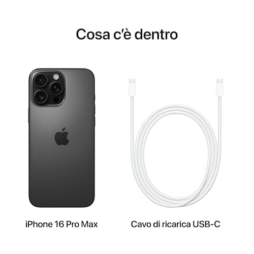 Apple iPhone 16 Pro Max 256 GB: Telefono 5G con Controllo fotocamera, Dolby Vision 4K a 120 fps e un’autonomia senza precedenti. Compatibile con AirPods; Titanio nero thumbnail 6