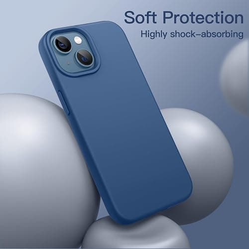 JETech Silicone Case for iPhone 13 6.1-Inch, Silky-Soft Touch Full-Body Protective Phone Case, Shockproof Cover with Microfiber Lining (Blue Jay) thumbnail 4