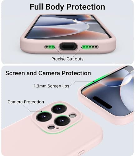 OTOFLY Designed for iPhone 16 Pro Case,[Camera Control Button Coverage][12FT Military-Grade Protection] Silicone Shockproof Slim Cover Women Men 16 Pro Phone Case 6.3 inch, Chalk Pink thumbnail 4