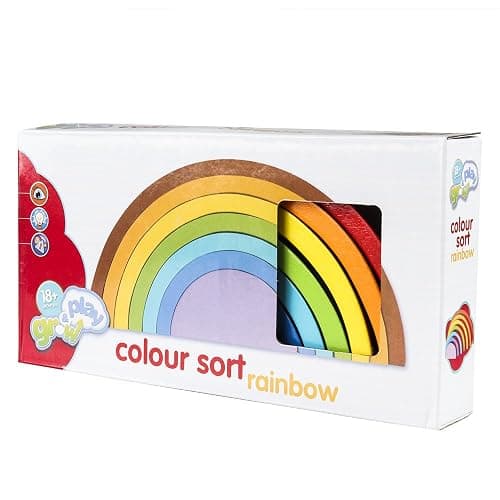 Tatum: Coogam Wooden Rainbow Stacker Nesting Puzzle Blocks - Tunnel Stacking Game Building Creative Color Shape Matching Jigsaw Learning Toy Set Board Early Development Gift for Kids Boy Girl thumbnail 7