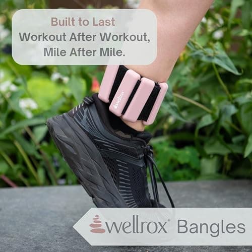 Wellrox Weighted Bangles – Adjustable Ankle and Wrist Weights for Women & Men – Set of Ankle Weights 2 lbs (1 lb Each Wrist Weight) | Weighted Arm Bands for Pilates, Yoga, Running & Walking thumbnail 6