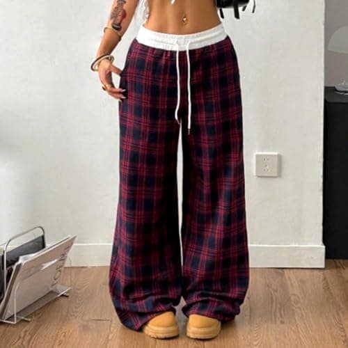 Plaid Goth Alt Pants Baggy Pants for Women Alt Clothing Alternative Clothing thumbnail 5