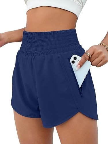 BMJL Women's Athletic Shorts High Waisted Running Short Pocket 2.5" Sporty Shorts Gym Workout Shorts - Image 1