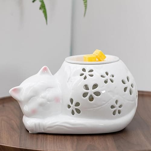 Candeldo Wax Melt Warmer Cat, Electric Wax Burner | with 2 Bulbs, Cute Decor for Home, Bedroom, Birthday Gifts for Women, Mom - Image 1