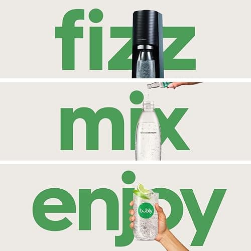 SodaStream Terra Sparkling Water Maker (Misty Blue) with CO2, DWS Bottle and Bubly Drop thumbnail 4