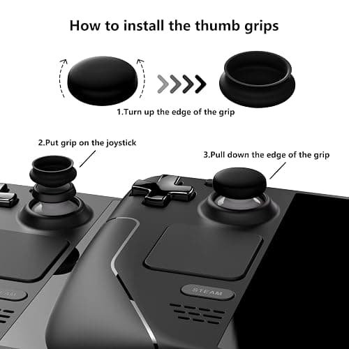 PlayVital Thumb Grip Caps for Steam Deck LCD, Silicone Thumbsticks Grips Joystick Caps for Steam Deck OLED - Chubby Bear & Smiley Bunny thumbnail 3