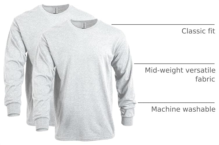 Gildan Adult Heavy Cotton Long Sleeve T-Shirt, Style G5400, 2-Pack thumbnail 4