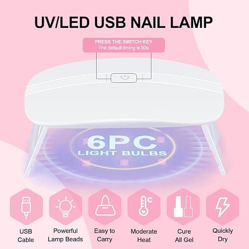 Acrylic Nail Kit for Beginners with Everything 3pc Professional Acrylics Powder 6pcs Gel Nail Polish 18pcs Glitter Decoration Powder Nails Kit Acrylic Set with Tips Nail Light and Drill DIY Gifts thumbnail 7