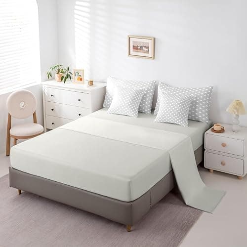 Manfei Polka Dot 7pcs Comforter Set Full Size,Cute Simple Geometric Dots Bedding Set for All Season,Grey White Cartoon Bed in A Bag with Comforter,Sheets and Pillowcases,Kids Boys Girls Room Decor thumbnail 6