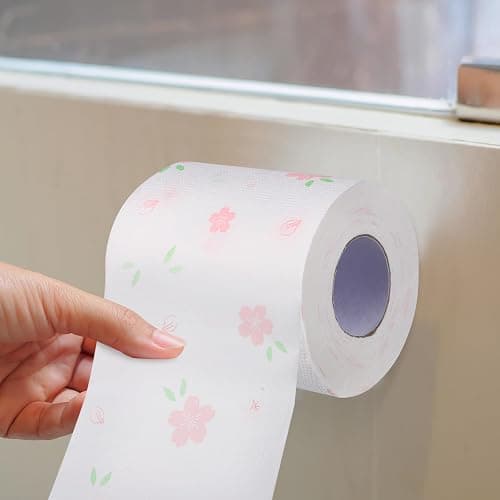 Beavorty Flower Printed Toilet Paper Rolls 4pcs Decorative Pink Bath Tissue for Home Travel Household Use thumbnail 4