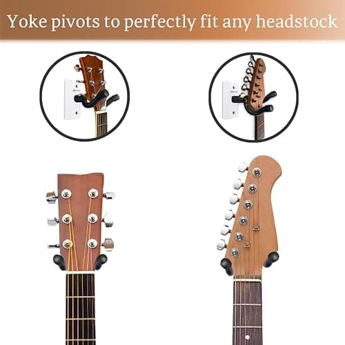 Onmiwod Guitar Wall Mount, White Hardwood Guitar Hanger, U-Shaped Guitar Wall Hanger Mount, Guitar Holder Hook Stand Wall for Acoustic, Electric Guitar, Banjo, Bass, Gift for Guitar Player thumbnail 4