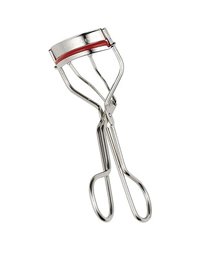 kevyn aucoin the eyelash curler: easy use. long-lasting curl of lashes effect. wide opening. stainless steel with two red lash cushions. pro makeup artist tool for before & after mascara application - Image 1