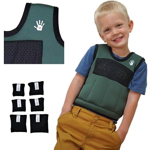 Weighted Vest For Kids - Adjustable Compression Vest With Six Removable Weights Included - Breathable Snug Fit Design - Image 1