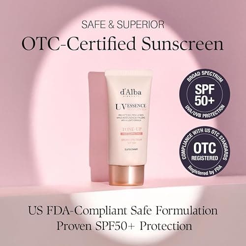 d'alba Piedmont Waterfull Tone-Up Sunscreen Serum (1.69 fl oz), SPF 50+ | BROAD SPECTRUM SPF 50 +, Makeup Base, Foundation-Free, Even Skint Tone, Korean Sunscreen for Face, All Skin Tones thumbnail 3