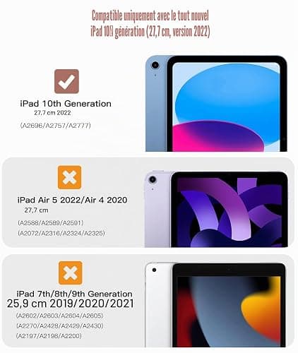 TiMOVO Coque pour iPad A16 11 Pouces/10ème Gén 10,9", Rose Clair | Légère Housse, Arrière Translucide en PC, Réveil/Sommeil Auto thumbnail 2