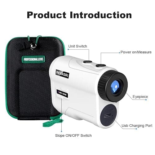 REVASRI Golf Rangefinder with Slope and Pin Lock Vibration, External Slope Switch for Golf Tournament Legal, Rangefinders with Rechargeable Battery 600/1000YDS Laser Range Finder thumbnail 6