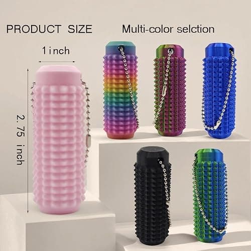 2Pcs Little Ouchies Pain Fidget, Fidget Toy for Adults, Hard Spiky Fidget Massage Keychain , 3D Printed Mini Pain Keychain Sensory Toy ,Novelty Gifts for Friends （Pink Black） thumbnail 2