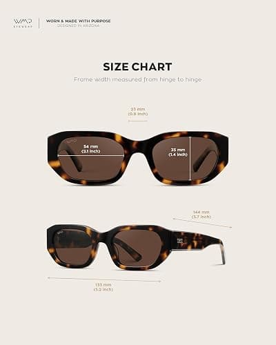 WearMe Pro - Women's Chunky Narrow Rectangular Sunglasses - Polarized, Lightweight Acetate, 100% UV Protection thumbnail 5
