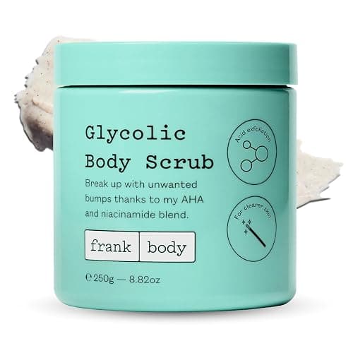 frank body Glycolic Acid Body Scrub | Fights KP & Breakouts, Spots & Tighten Pores | Reduces Acne with Niacinamide & Soothes with Witch Hazel | Glycolic Acid & Pumice | 8.82 oz | Pack of 1 - Image 1