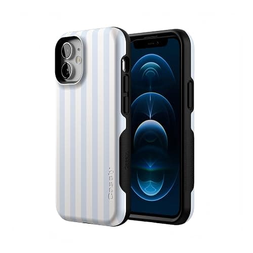 Casely iPhone 12 Mini Case | Blue Stripes | Sunday Best | Bold Protective Design | Compatible with MagSafe thumbnail 2