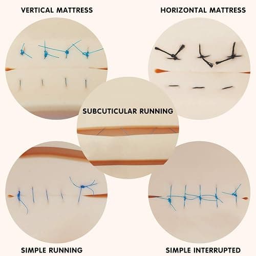 Medarchitect Suture Practice Complete Kit (30 Pieces) for Medical Student Suture Training, Include Upgrade Suture Pad with 14 Pre-Cut Wounds, Suture Tools, Suture Thread & Needle thumbnail 6