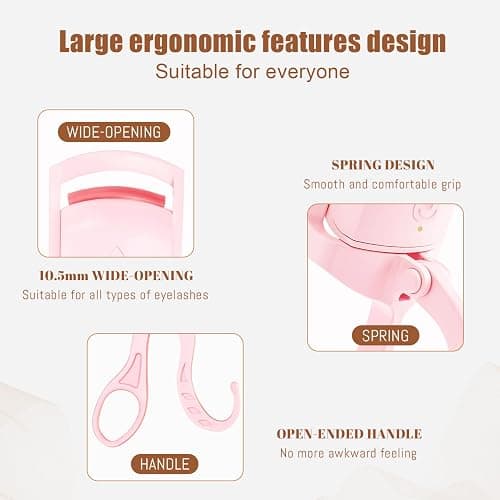 2025 C-Shaped Heated Eyelash Curler Fast Heat Up in 5s - Rechargeable Electric Eyelash Curler for 24H Long Lasting Curls - Safe Anti-Burn Lash Curler Elevate Your Beauty with Stunning Lashes - Pink - L thumbnail 2