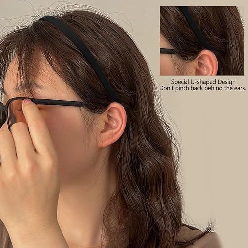 TOBATOBA Headbands for Glasses Wearers No Pressure No Headache Hairbands Square Sunglasses Headband for Women Comfortable Head bands for Girls Non Slip with Teeth 6Pcs thumbnail 3