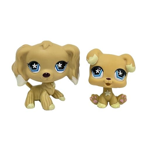 LPSCB 2pcs/Set Custom Pet Shop Toy Flocked Cat Collie Great Dane Cocker Spaniel Dachshund Dog with Baby Puppy Kitten OOAK - Image 1