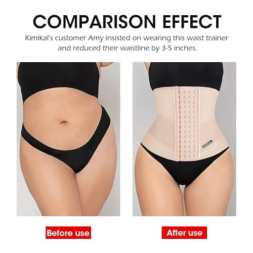 KIMIKAL Women Waist Trainer Corset Belt: Under Clothes Sport Tummy Control Long Torso Shapewear thumbnail 5