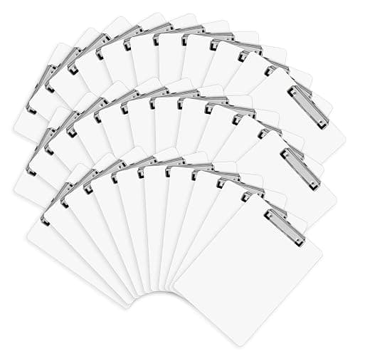 Dry Erase Clipboards, HERKKA 32 Pack Hardboard Office Whiteboard Clipboards Low Profile Clip Standard A4 Letter Size, ECO Friendly, Size 12.5 x 9 Inch - Image 1