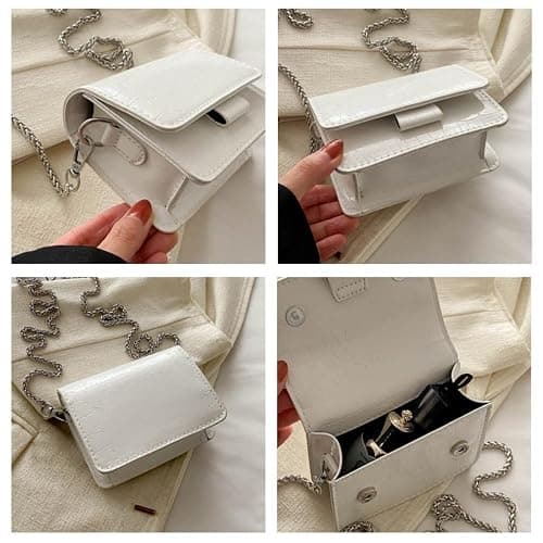 Metallic Evening Mini Silver Purse, Crossbody Bags for Women Y2K Glitter Clutch Handbag for Nightclub Parties thumbnail 4