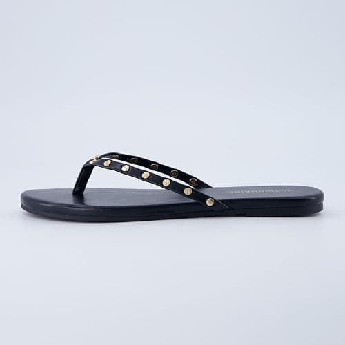 CUSHIONAIRE Confetti Women’s Studded Flip Flop Sandal – Slip-On Thong with Memory Foam & Stylish Rivet Strap thumbnail 7