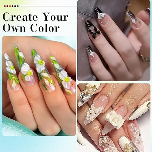 Acrylic Nail Kit, 24 Colors Acrylic Nail Powder Set (10g/0.35oz Jars), 3D Gel Nail Art, Long-Lasting, Easy-to-Blend, Ideal for DIY Nail Art & Salon Professionals, No Nail Lamp Needed thumbnail 6