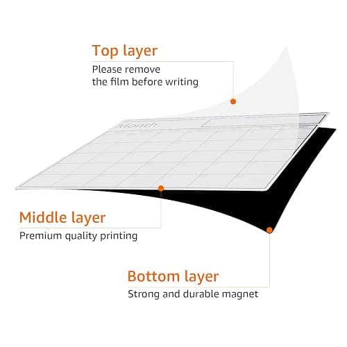 Amazon Basics Magnetic Dry Erase Whiteboard Calendar, 12" x 17", Includes 4 Markers And Eraser thumbnail 6