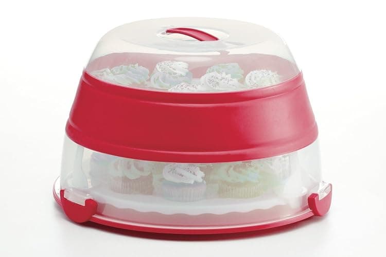 PrepWorks Carrier for 24 Cupcakes, 2 Layers, Red – Portable Cupcake Carrier for Easy Transport thumbnail 3