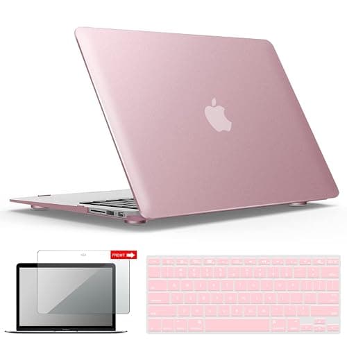 IBENZER Compatible with MacBook Air 11 Inch Case Model A1370 A1465, Soft Touch Plastic Hard Shell Case Bundle with Keyboard Cover & Screen Protector for Mac Air 11, Pink Gold, A11MPK+2A - Image 1