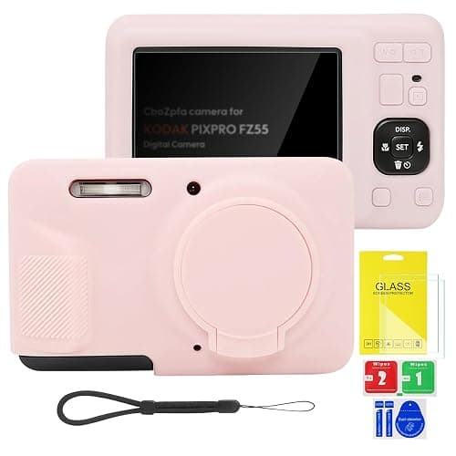 CboZpfa Case for KODAK PIXPRO FZ55 Digital Camera Accessories,Soft Silicone Protective Case,Removable Lens Cover,Slim Fit,with 2Pack Screen Protectors and 1 Wrist Strap - Image 1