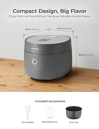 CUCKOO Micom Rice Cooker 6-Cup Uncooked / 12-Cup Cooked with Nonstick Inner Pot, Versatile Rice Maker with 9 Menu Options, Fuzzy Logic Technology, Auto Clean, Quick Rice Mode, Gray (CR-0675FG) thumbnail 2