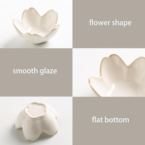 Flower Ring Holder Dish, Ceramic Jewelry Tray Dish, Small Trinket Dish, Jewelry Plate Bowl, Cute Jewlery Ring Holder Dish, Aesthetic Room Decor, Christmas Birthday Gifts for Women, 1 pack (white) - Image 1