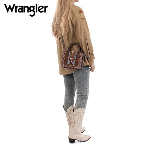 Montana West x Wrangler Mini Tote Bag for Women Small Western Crossbody Purse Aztec Top Handle Handbags thumbnail 3