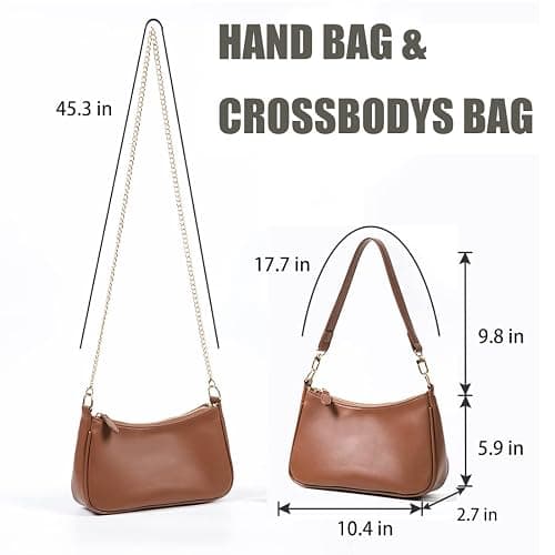 VODIU Clutch Tote Handbags with 2 Removable Straps and Zipper Closure Crossbody Bags Shoulder Purse Handbag for Women thumbnail 5